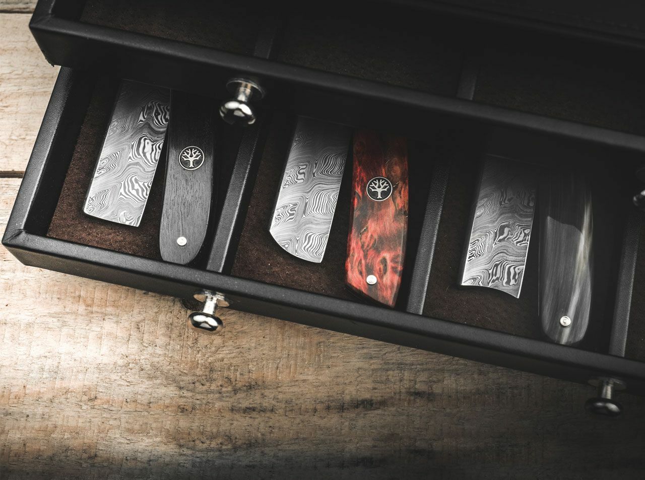 BÖKER 6/8 DAMAST HORN Scheermes Hoornhandvat INOX Spaanse Kop BOKER Solingen
