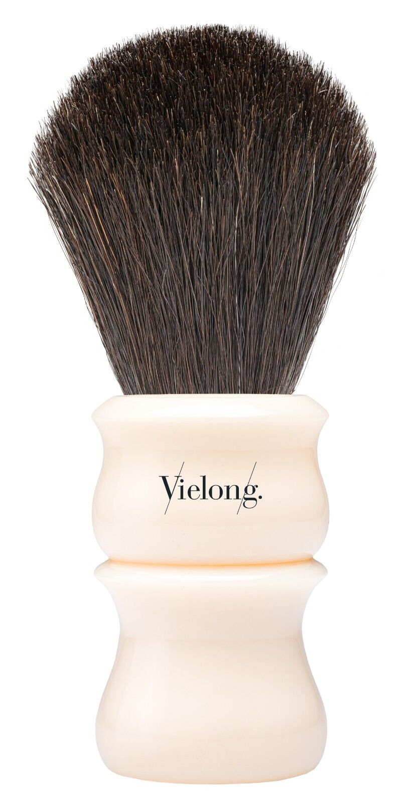 Cream-colored resin handle 26mm black horsehair shaving brush VIELONG Spain