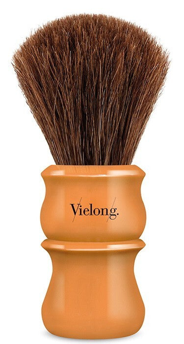 Edelharz handle BUTTERSCOTCH 26mm brown ROOSTER HAIR shaving brush VIELONG Spain