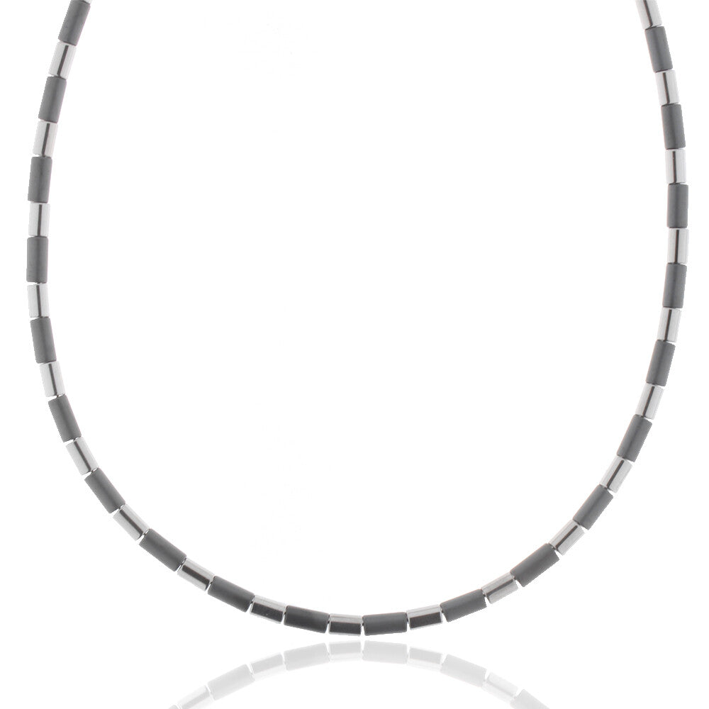 EDELSTAHL & HÄMATIT Contas COLAR Corrente para homem Colar GARGALHEIRA JOALHARIA Cegonha Alemanha