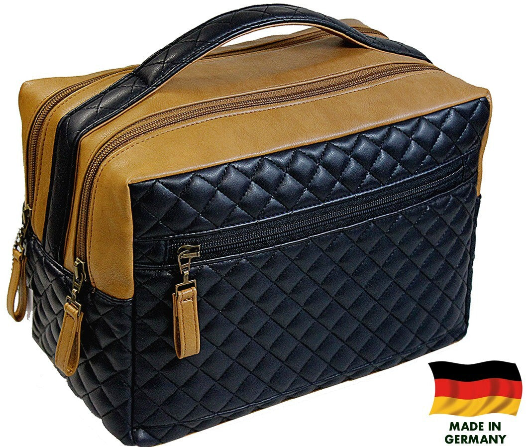 Neceser GRANDE y ELEGANTE RICHARD JÄGER Alemania Cuero sintético ACOLCHADO bolsa de aseo