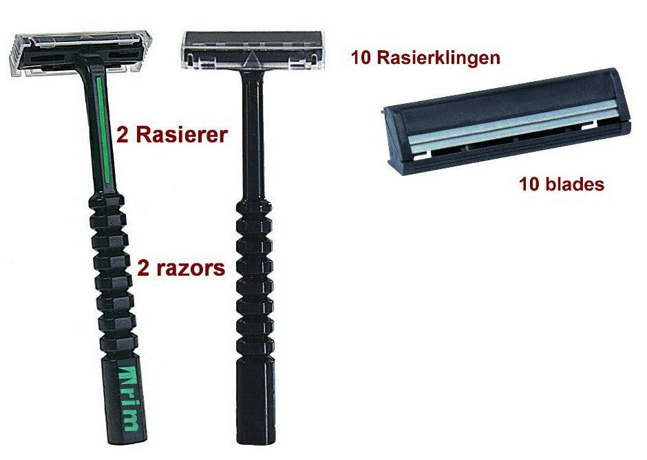 2 Trim Shaver 10 DUAL HERITAGE SOLINGEN Razor Blades for Gillette G2 GII Contour