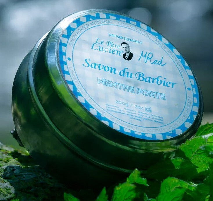 MENTHE FORTE Sabonete de barbear Le Père Lucien FRANÇA óleos essenciais Mentol & Menta
