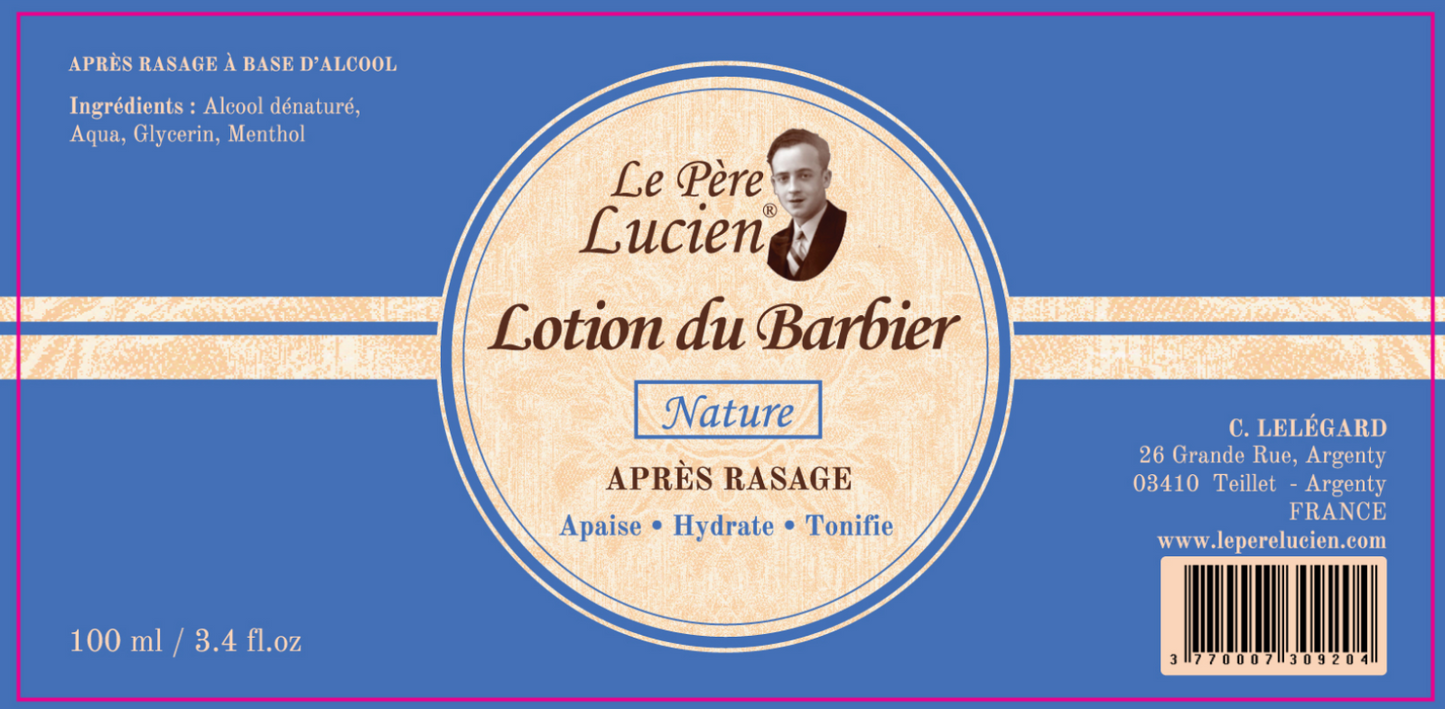 Лосьйон після гоління NATURE Le Père Lucien FRANCE З МЕНТОЛОМ Натуральний доглядальний продукт