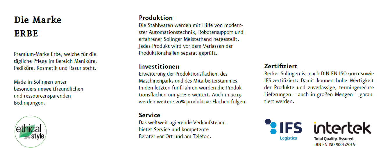 KERAMIK-VOETRASPEL Eeltvijl Eeltverwijderaar ERBE SOLINGEN Becker-Manicure