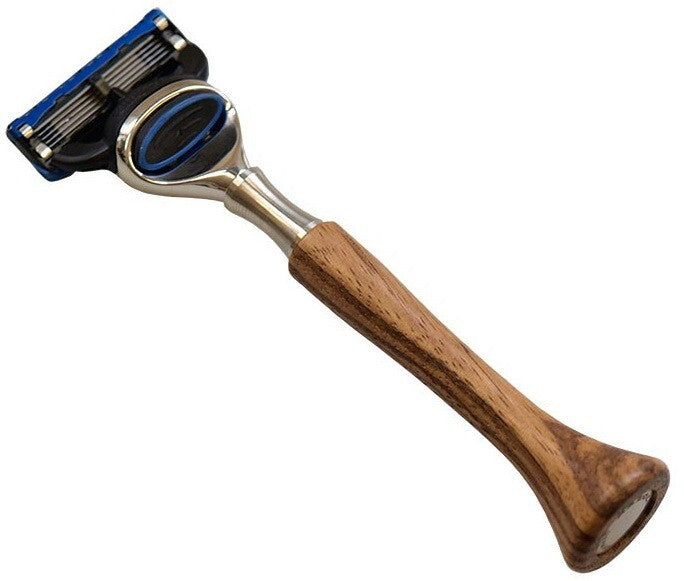 RAZOLUTION Solingen ZEBRANOHOLZ systembarberhøvel kompatibel med Gillette Fusion