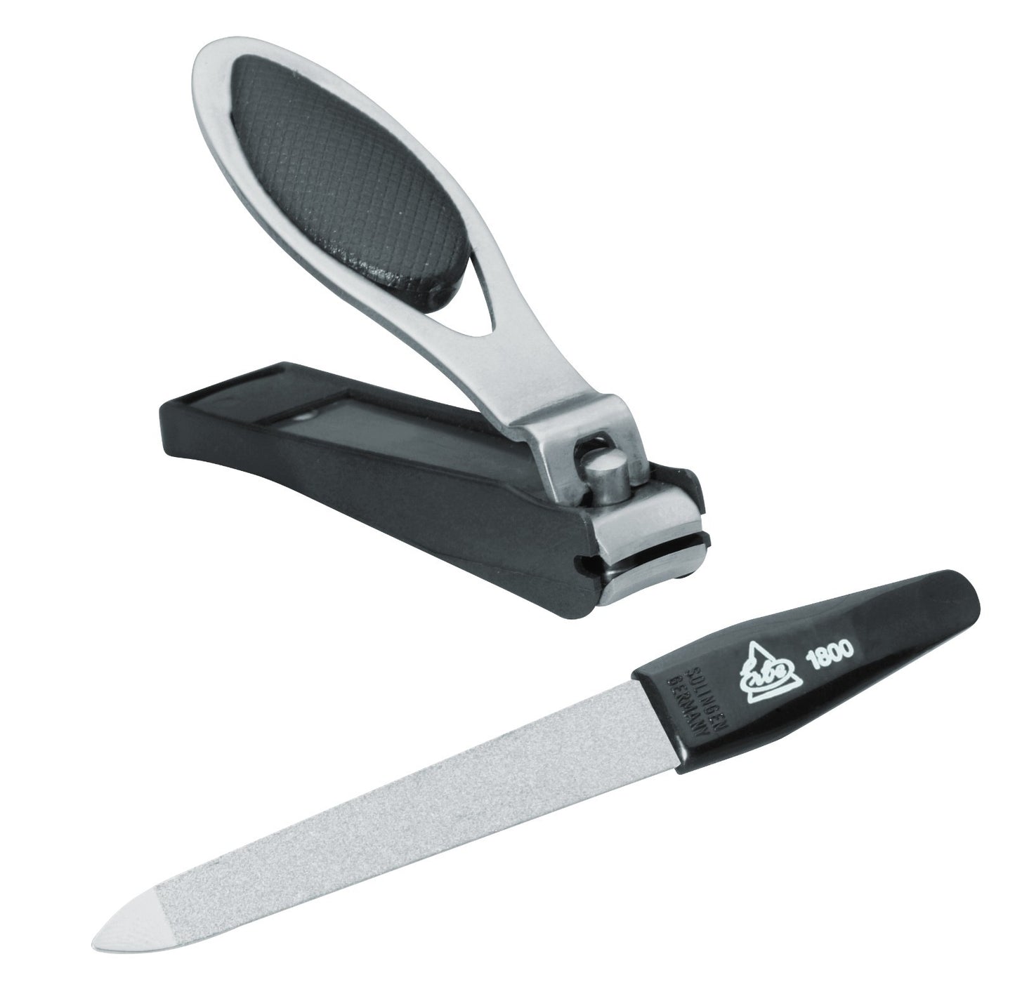 BECKERMANICURE Erbe Solingen 2-delig Set Manicure Etui Nagelknipper Leer bruin