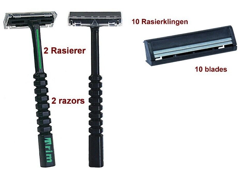 2 Trim Shaver 10 DUAL HERITAGE SOLINGEN Razor Blades for Gillette G2 GII Contour