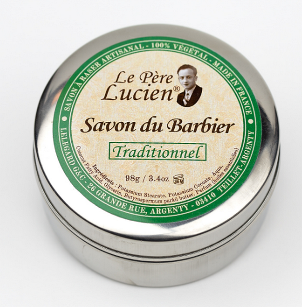 98g SABÃO DE BARBEAR TRADICIONAL com 10 óleos essenciais Le Père Lucien FRANÇA