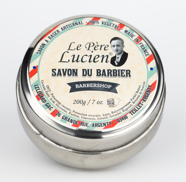 Le Père Lucien FRANCE BARBERSHOP 200g Sabão de Barbear VEGAN óleos essenciais Karité