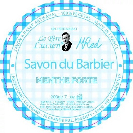 MENTHE FORTE Sabonete de barbear Le Père Lucien FRANÇA óleos essenciais Mentol & Menta