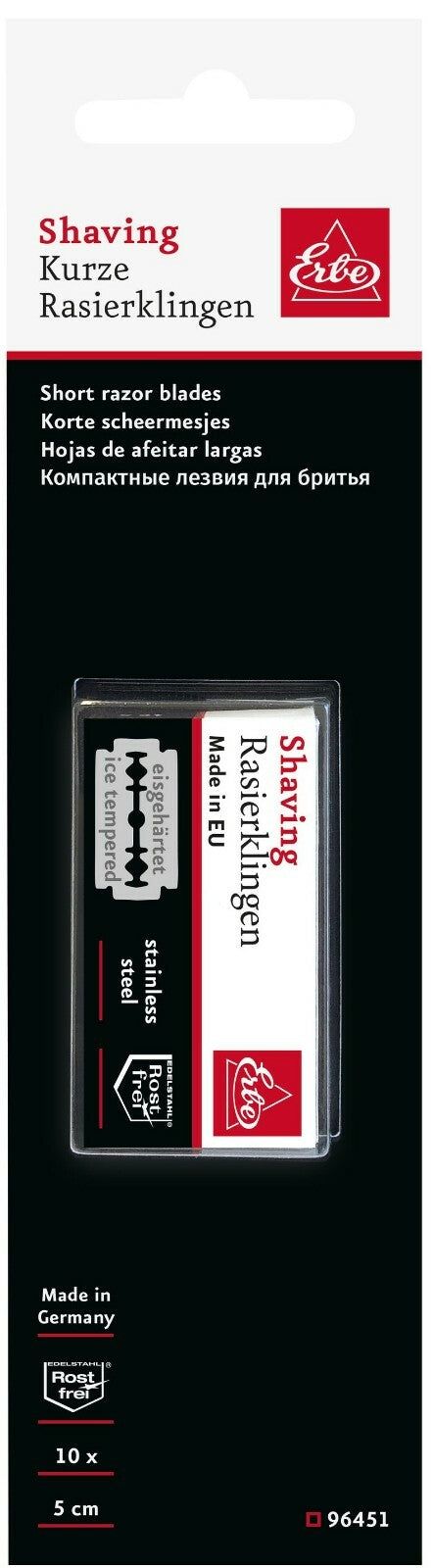 10 להבי גילוח ERBE SOLINGEN למכונת גילוח סכין כפולה מנירוסטה