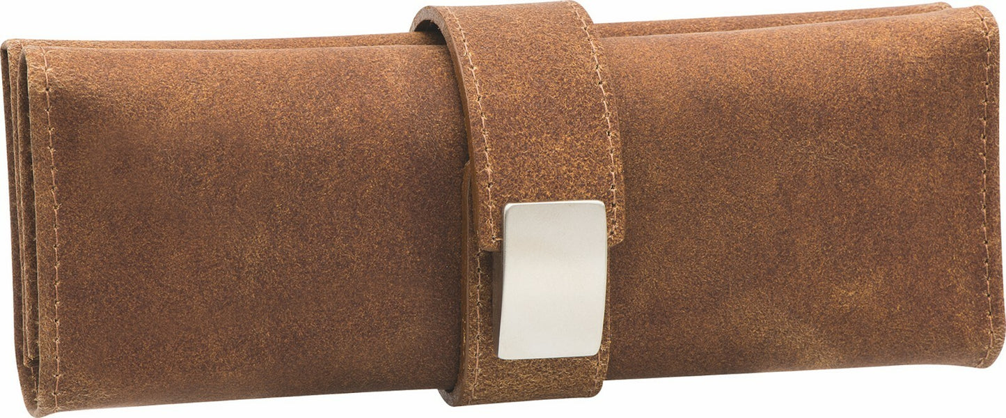 WICKELETUI Manikyr Etui Rustfritt stål Lær Hudtang BECKERMANICURE Arv Solingen