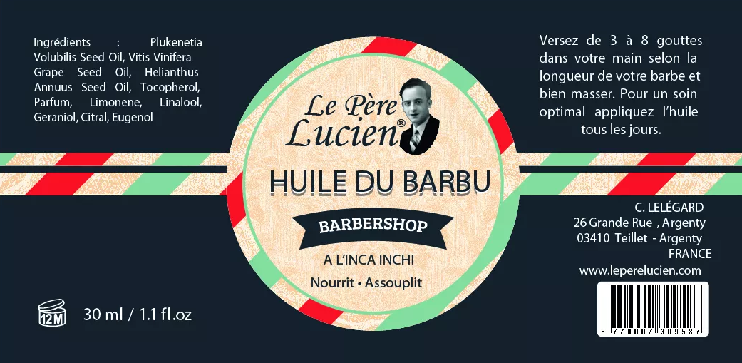 Le Père Lucien FRANCE Après-Rasage BARBERSHOP pflegend Glycérine 100 % naturelle