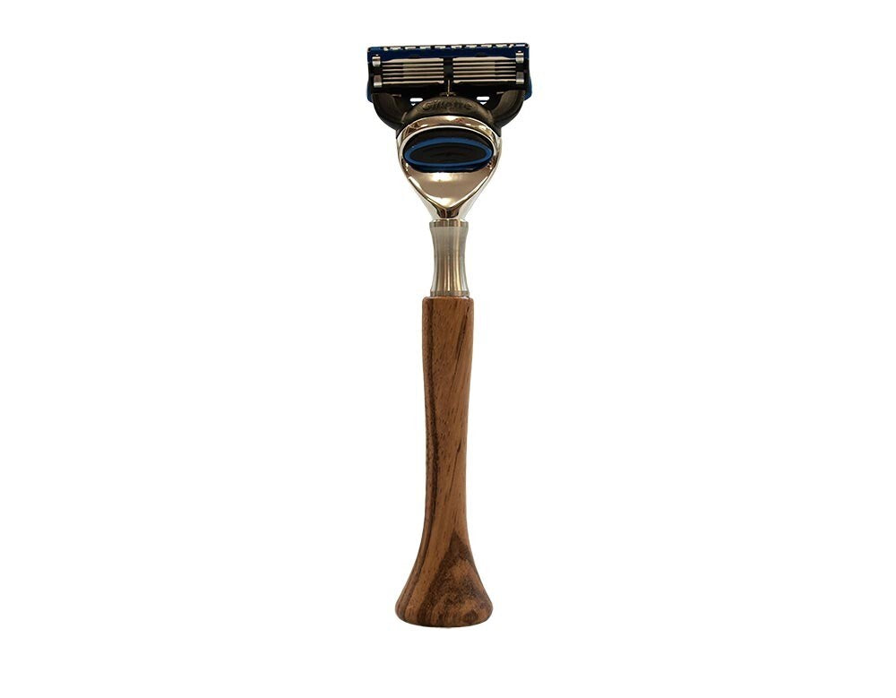 RAZOLUTION Solingen ZEBRANOHOLZ systembarberhøvel kompatibel med Gillette Fusion