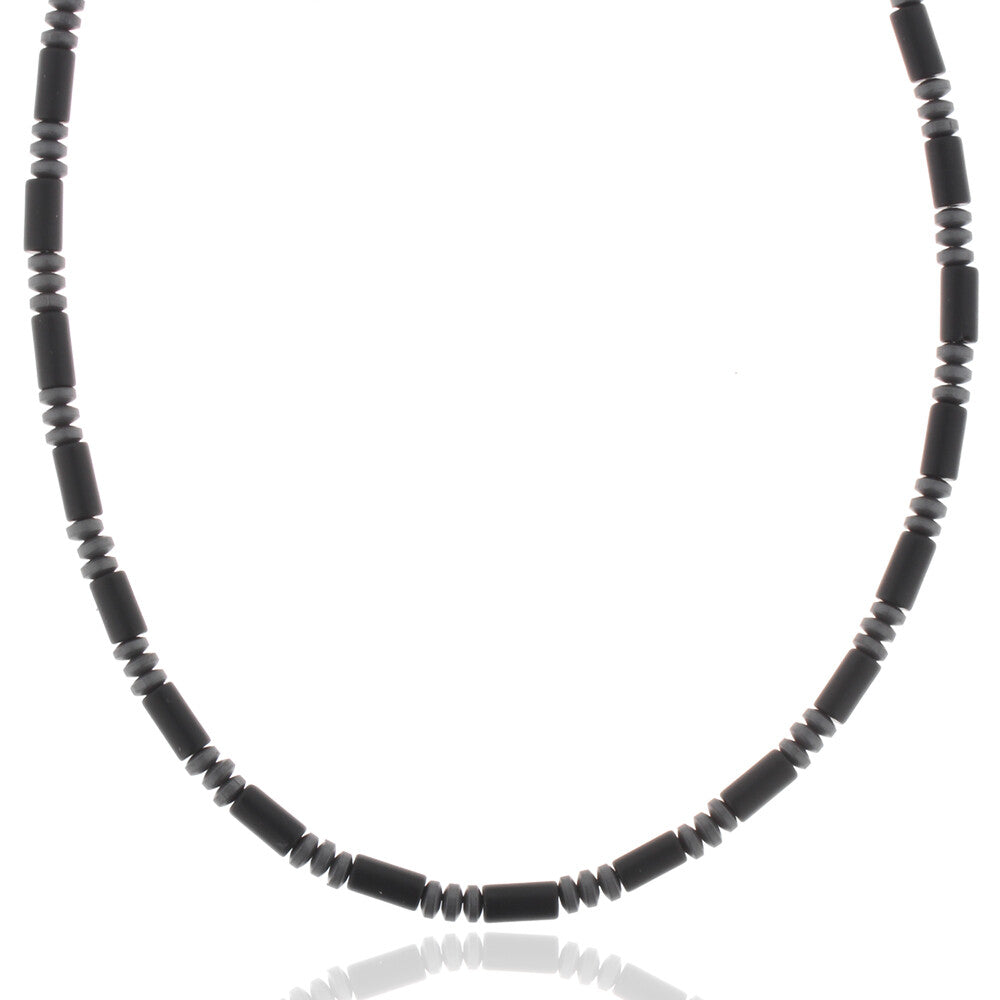 ONYX & HEMATITE Beads NECKLACE Men's Chain Necklace STORK JEWELRY Germany