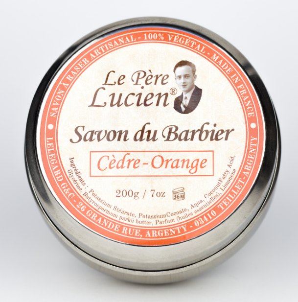 CEDRE ORANGE 200g Scheerzeep Le Père Lucien FRANKRIJK VEGAN essentiële oliën
