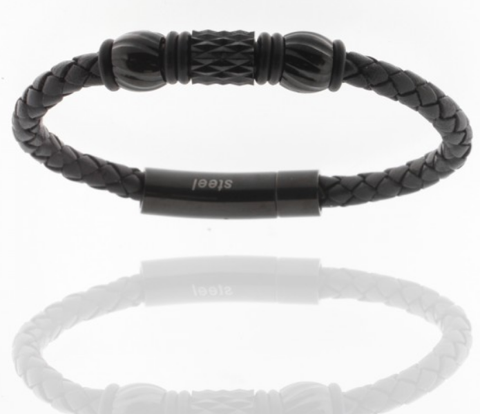 Armband MADE IN GERMANY for Men Leather Braided Cord Stainless Steel STORCH JEWELRY