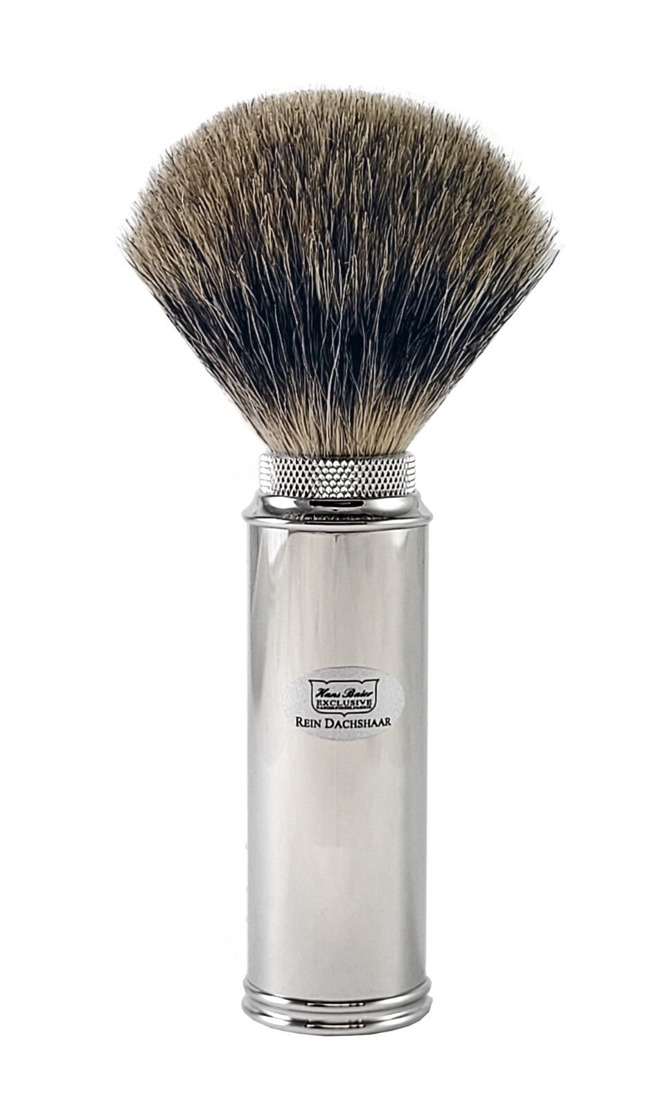 HANS BAIER Brass Shaving Brush for Travel Travel Shaving Brush Badger Hair Germany