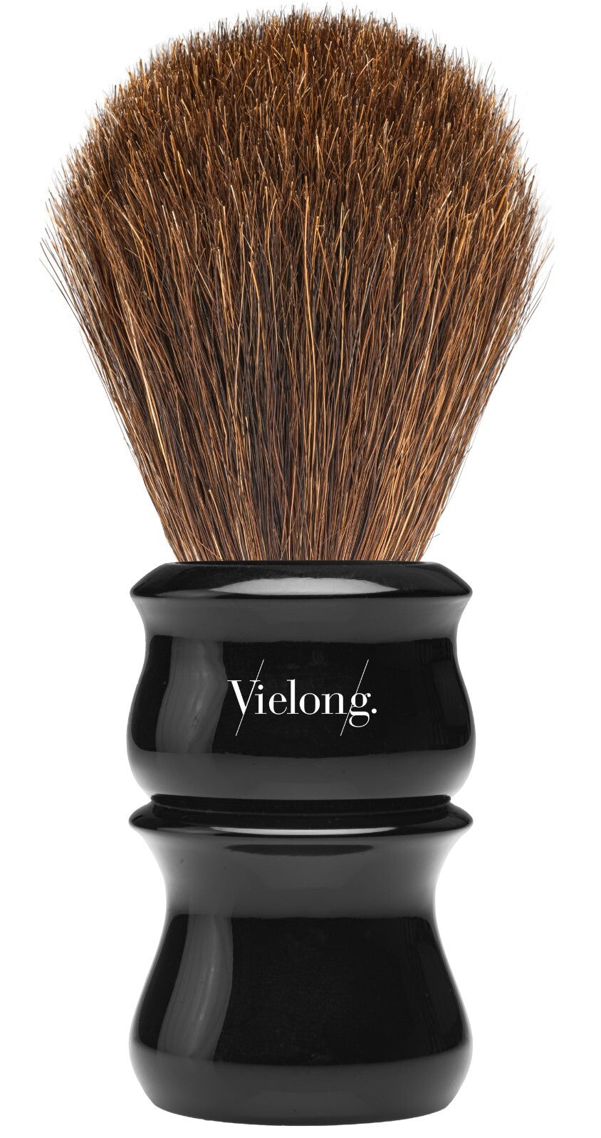 Edelharz-håndtak svart 26mm brunt ROSSHAAR barberkost VIE-LONG laget i Spania