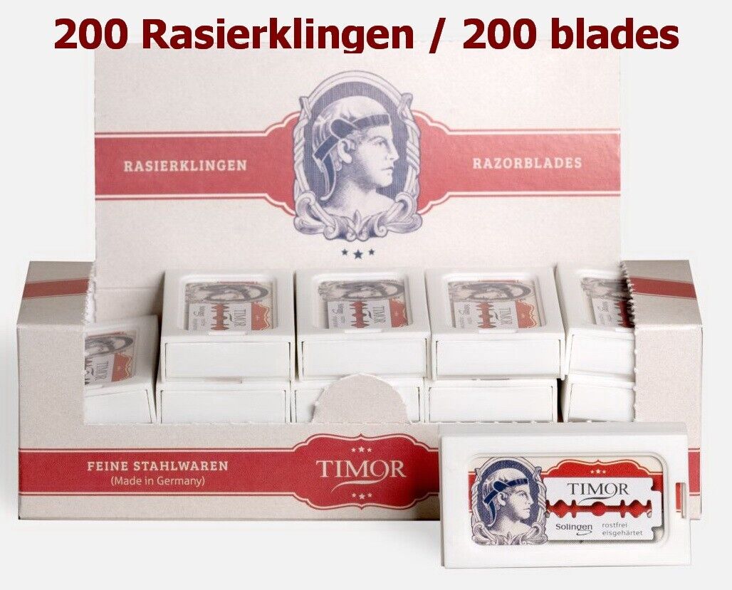 200 razor blades TIMOR Solingen made in Germany safety razor & shavett ...
