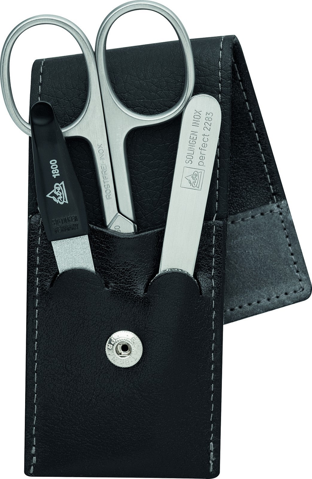 3-delt Manikyrsett BECKERMANICURE Erbe Solingen Manikyr Etui Serie STONE inox