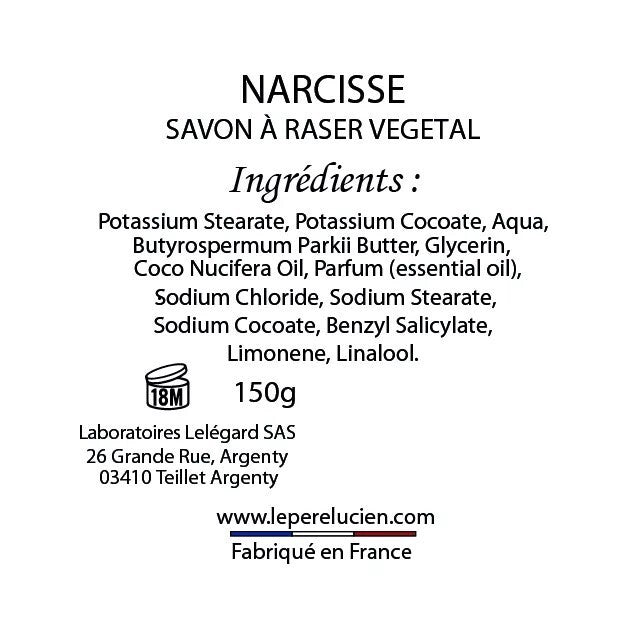 NARCISSE Premium Shaving Soap Le Père Lucien FRANCE 150g VEGAN Sheabutter