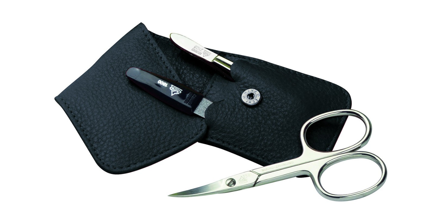 Conjunto de manicure 3 peças BECKER-MANICURE Erbe SOLINGEN Estojo de manicure para homem em pele TOP