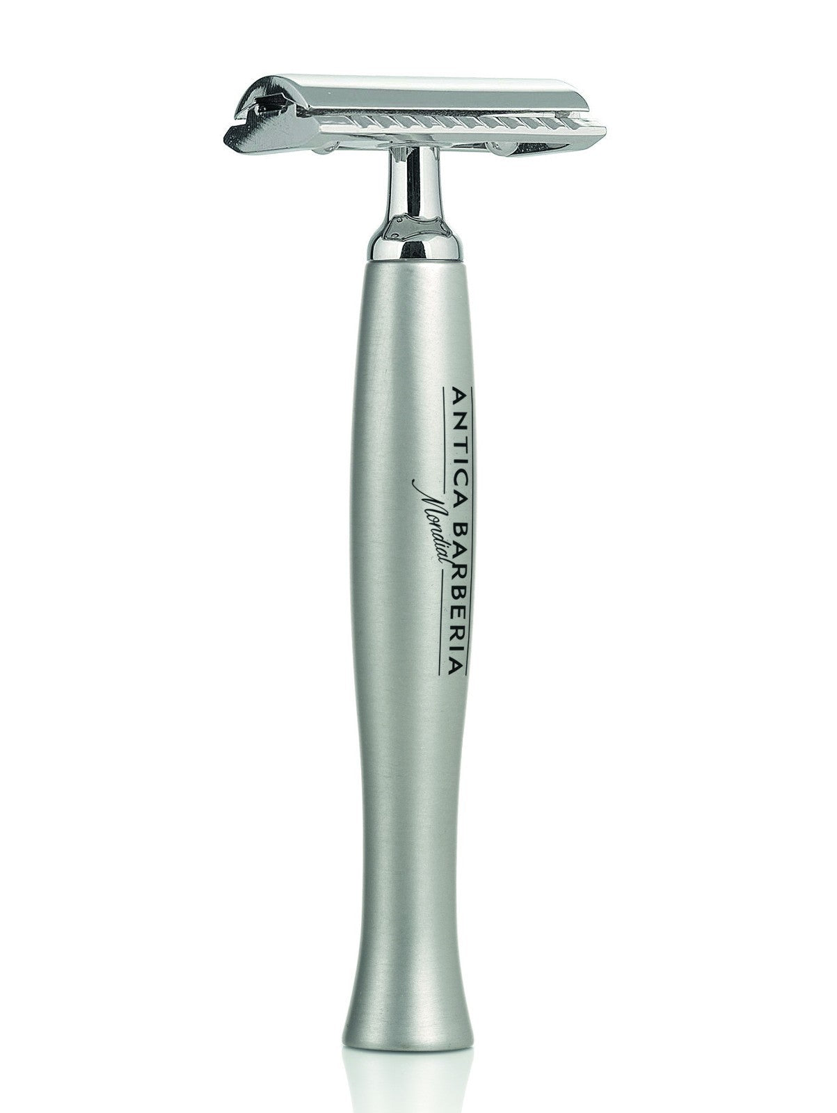 MONDIAL Antica Barberia barberhøvel titan og aluminium børstet tung Italia