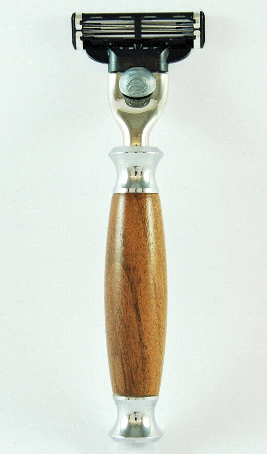 Razor WALNUT WOOD - HANS BAIER Germany - compatible with Gillette MACH3 blades