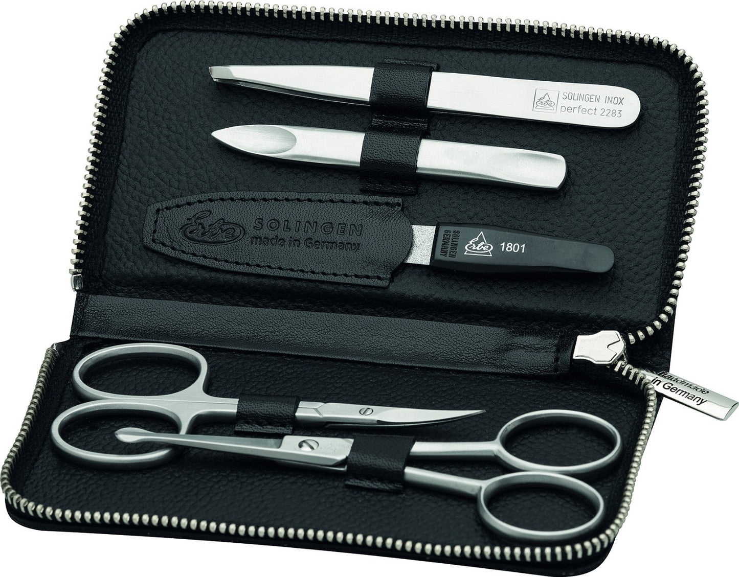 BECKERMANICURE Erbe SOLINGEN Estojo de Manicure para Homem Black Mamba Tesoura para Pêlos do Nariz