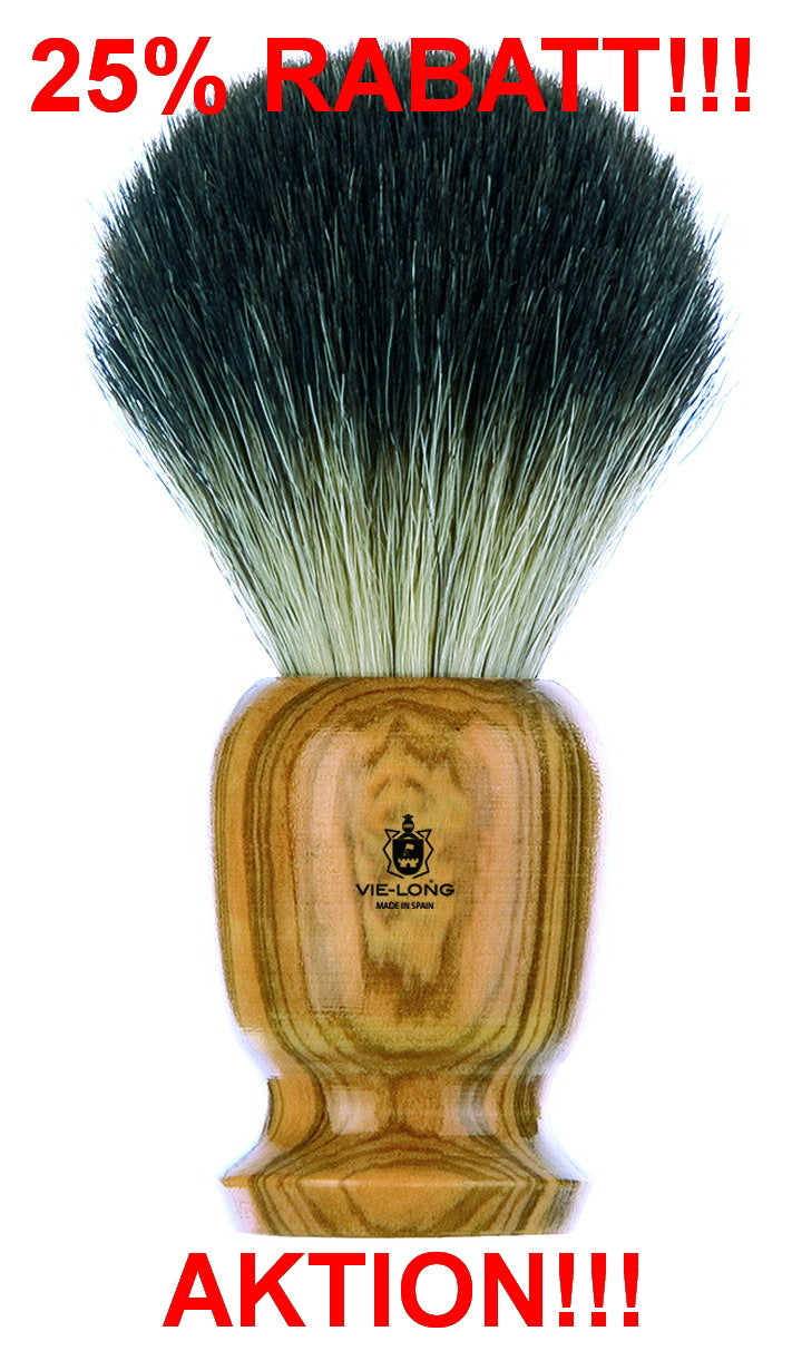 VIE-LONG barberkost grevlinghår STOR 24mm OLIVENWOOD HØYKVALITET laget i Spania