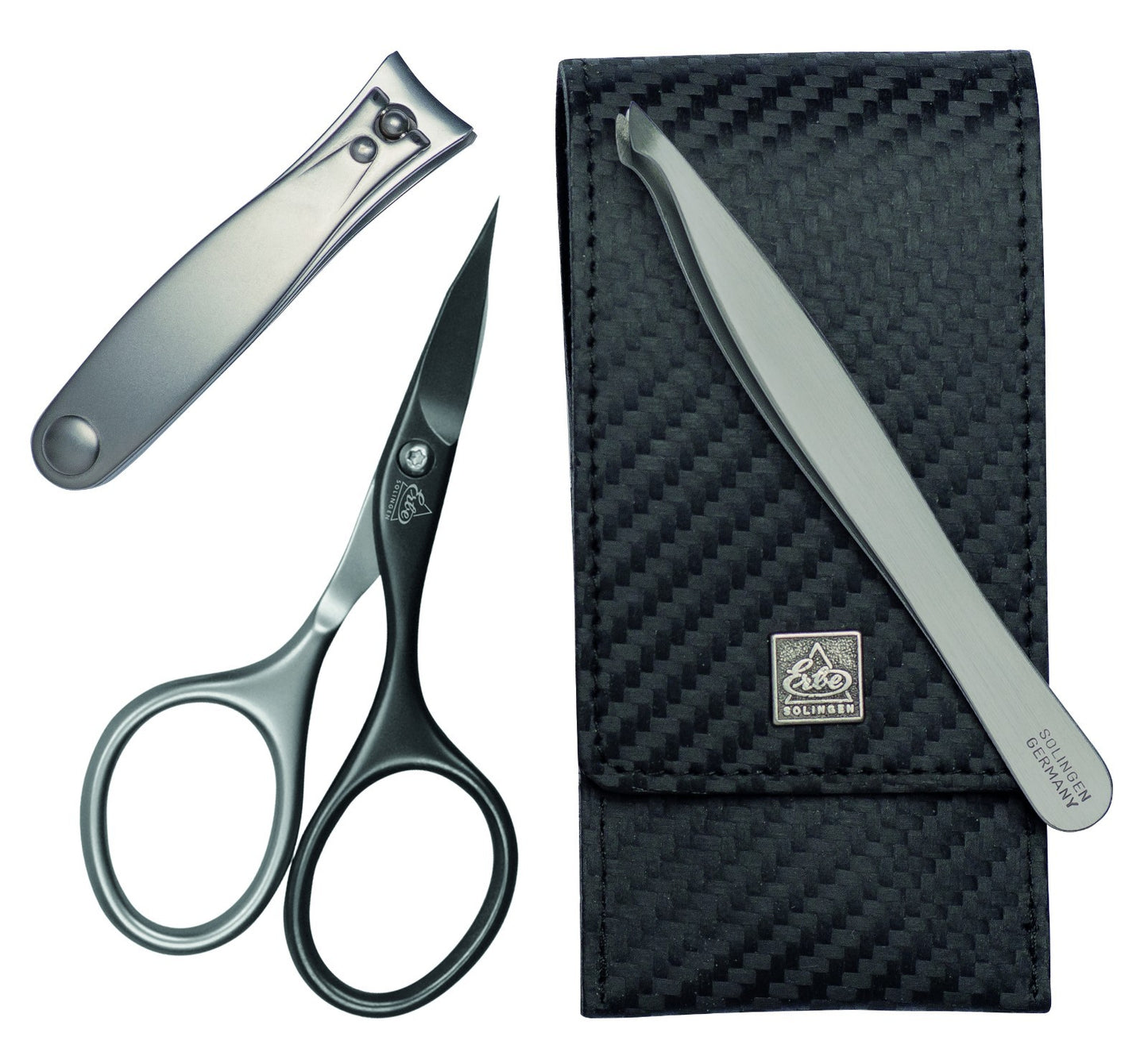 BECKER-ดูแลเล็บ Erbe Solingen กรรไกรตัดเล็บแบบลับคมเอง พร้อมซองใส่สำหรับดูแลเล็บ หนังแท้