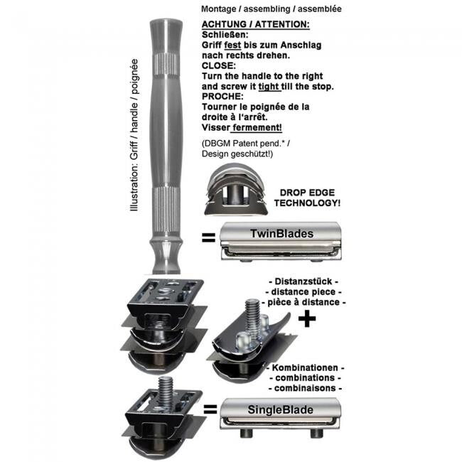 4Edge रेज़ियरहॉबेल ज़ेब्रानोवुड-हैंडल RAZOLUTION सोलिंगेन जर्मनी में बना