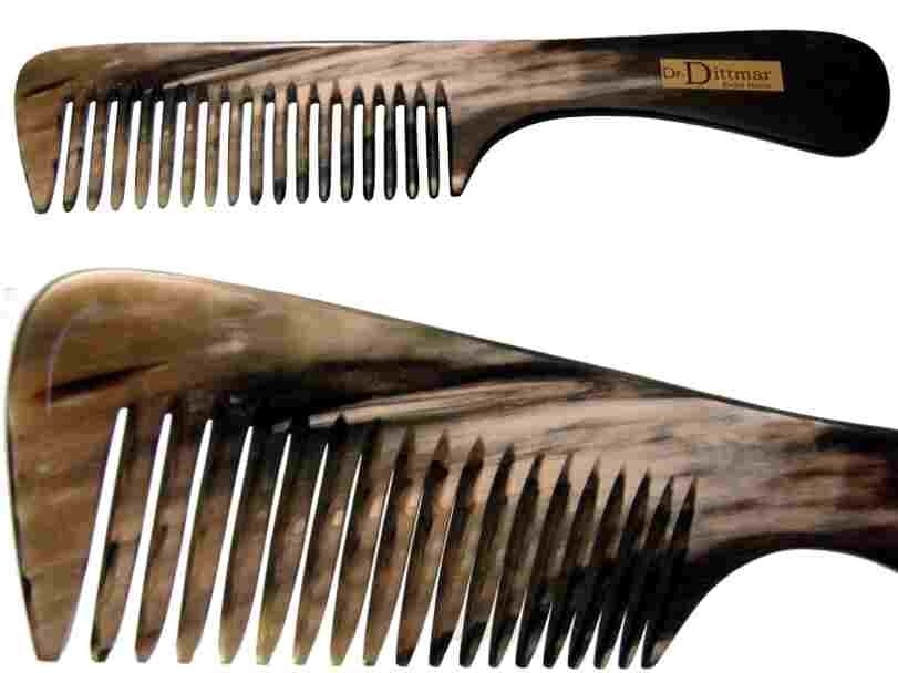 22 cm GROßER GRIFFKAMM HORNKAMM mittlere Zinkung Herrenkamm HORN DR. DITTMAR