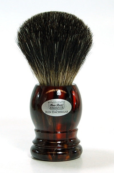 Shaving brush genuine badger hair Havana handmade high quality HANS BAIER Germany