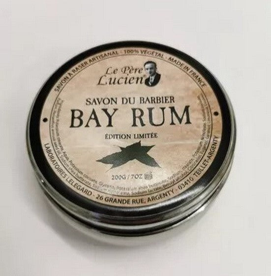 BAY RUM 200g סבון גילוח שמנים אתריים חמים ועצי Le Père Lucien צרפת