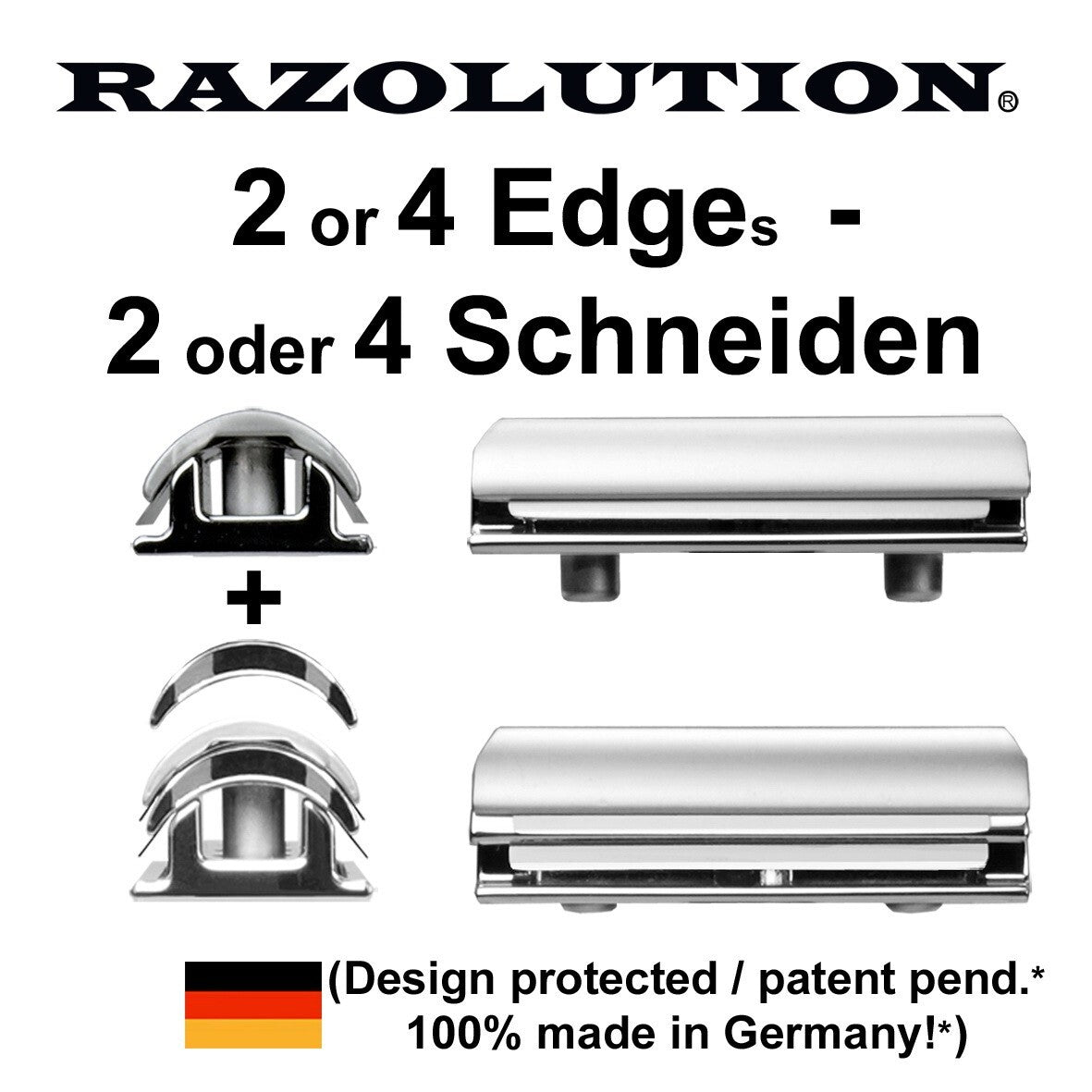 4Edge रेज़ियरहॉबेल ज़ेब्रानोवुड-हैंडल RAZOLUTION सोलिंगेन जर्मनी में बना