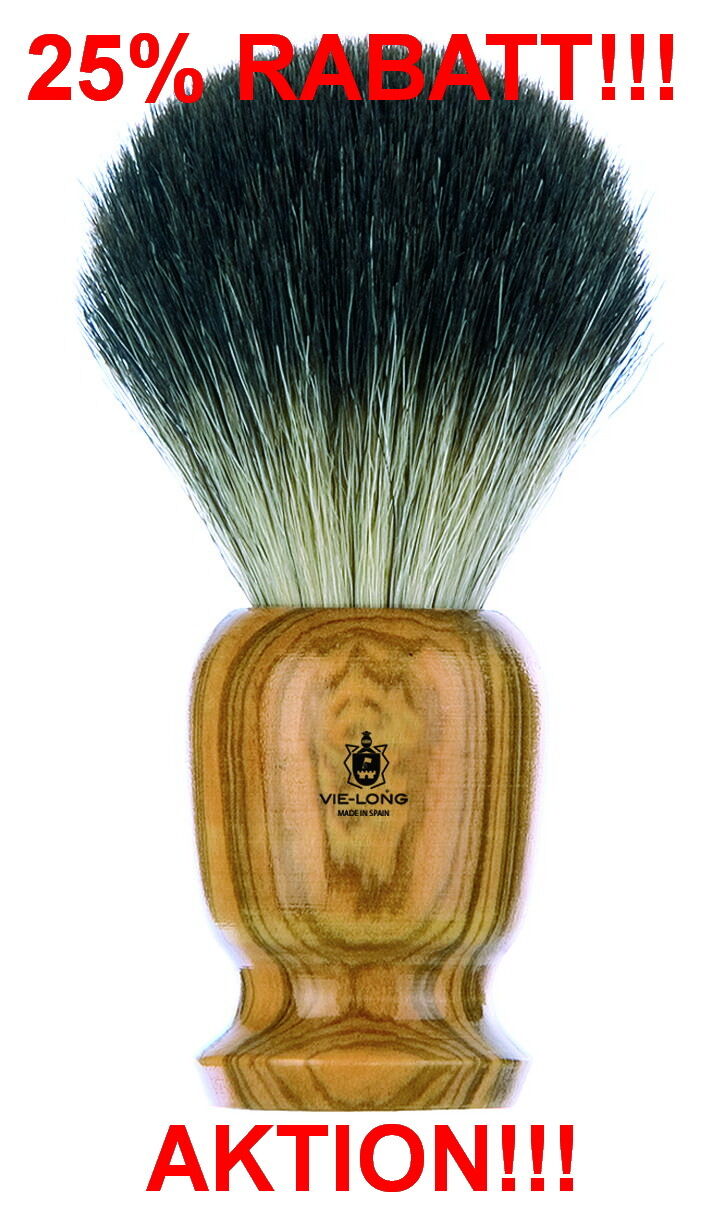 VIELONG shaving brush badger hair LARGE 24mm OLIVE WOOD HIGH QUALITY made in Spain